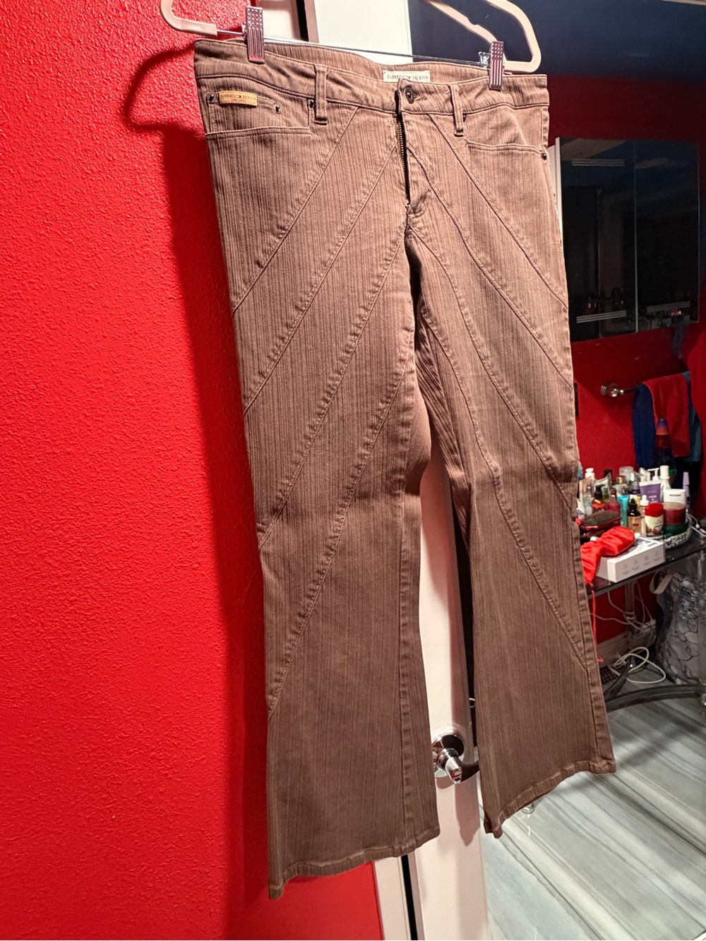 Women’s Brown Diagonal-Panel Jeans